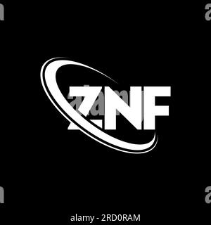 ZNF logo. ZNF letter. ZNF letter logo design. Initials ZNF logo linked with circle and uppercase monogram logo. ZNF typography for technology, busines Stock Vector