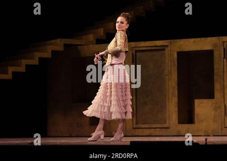 dancers of the national dance company (CND) perform during the presentation of the show 'EUROPA' at the Zarzuela theater in Madrid on July 17, 2023 Sp Stock Photo