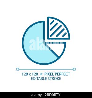 Pie chart light blue icon Stock Vector