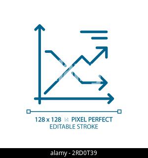 Line chart light blue icon Stock Vector