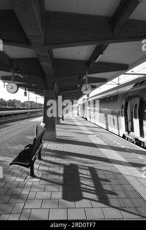 Maastricht Train Station platform empty Stock Photo