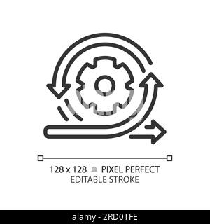 2D customizable agile development linear icon Stock Vector