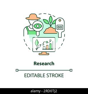 Thin line editable research icon concept Stock Vector