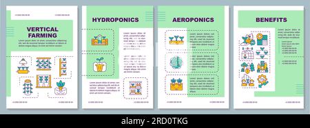 Green brochure with vertical farming concepts Stock Vector