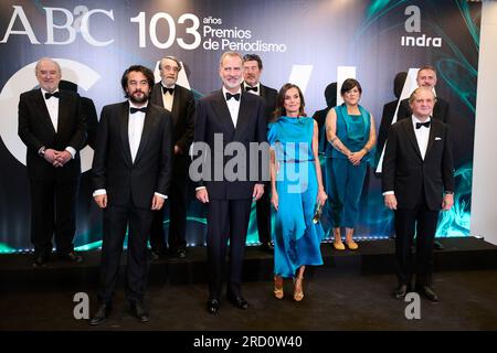 Spanish King Felipe VI and Queen Letizia during the ABC Awards : Mariano de Cavia, Luca de Tena and Mingote 2023 in Madrid on Monday, 17 July 2023. Stock Photo