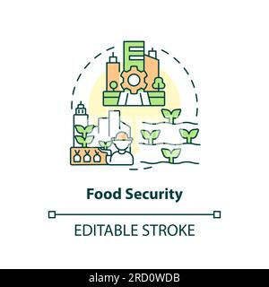 Thin line editable food security icon concept Stock Vector