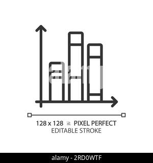 Vertical stacked column chart linear icon Stock Vector