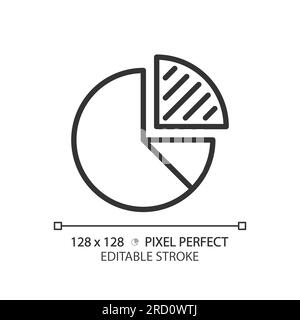 Pie chart linear icon Stock Vector