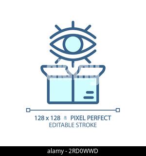 2D customizable product monitoring linear icon Stock Vector