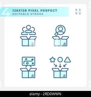 Editable pixel perfect product management icons set Stock Vector