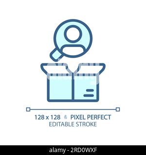 2D customizable customer focus linear icon Stock Vector