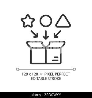 2D customizable iteration linear icon Stock Vector