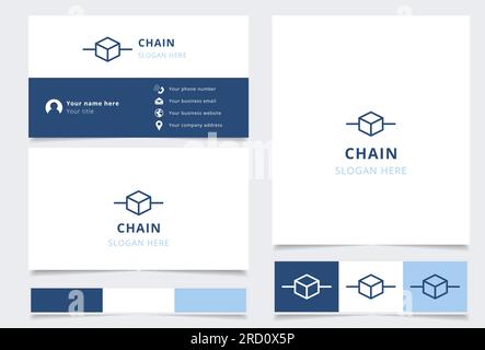 Chain logo design with editable slogan. Branding book and business card template. Stock Vector