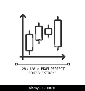 Candlestick chart linear icon Stock Vector