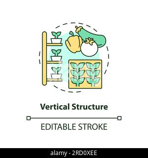 Thin line editable vertical structure icon concept Stock Vector