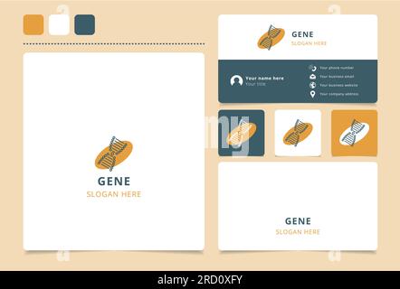 Gene logo design with editable slogan. Branding book and business card template. Stock Vector