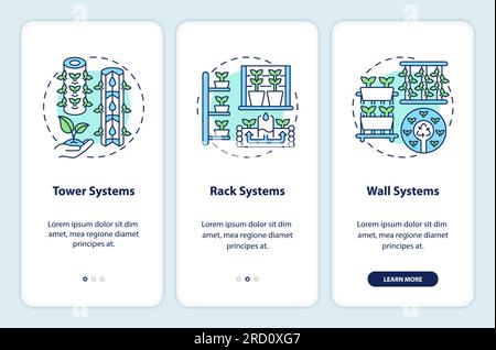 Vertical farming and hydroponics concept icons Stock Vector