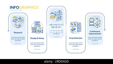 Vertical farming layout with thin linear icons Stock Vector