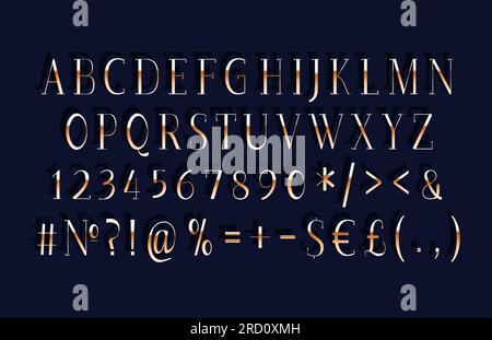 Formal classic modern style alphabet set Stock Vector