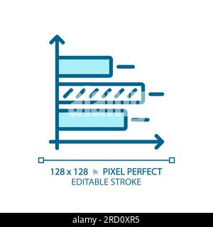 Horizontal bar chart light blue icon Stock Vector