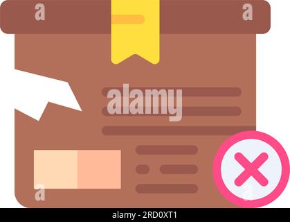 Delivery Box Rejected Icon Image. Stock Vector