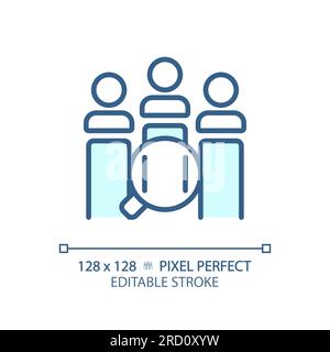 2D customizable customer analysis linear icon Stock Vector