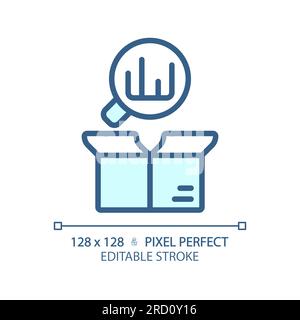 2D customizable analytics linear icon Stock Vector