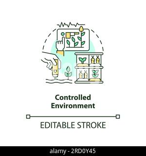 Thin line editable controlled environment icon concept Stock Vector