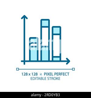 Vertical stacked column chart light blue icon Stock Vector