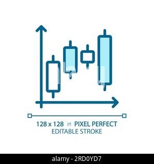 Candlestick chart light blue icon Stock Vector