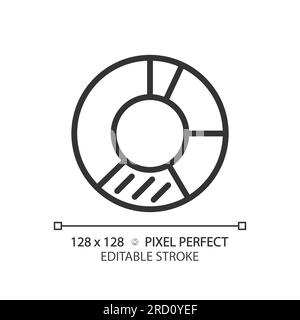 Donut chart linear icon Stock Vector