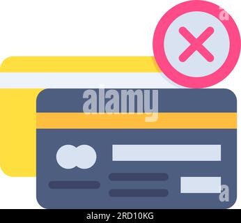 Credit Card Rejected Icon Image. Stock Vector