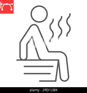 Sauna line icon, SPA and fitness, steam room vector icon, vector graphics, editable stroke outline sign, eps 10. Stock Vector