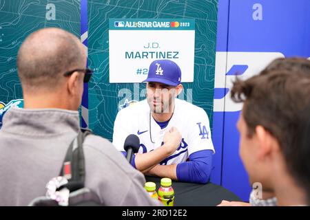 National League's J.D. Martinez, of the Los Angeles Dodgers