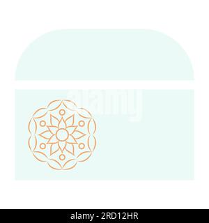 Mandala stamp on mint rectangular shape brochure element design Stock Vector
