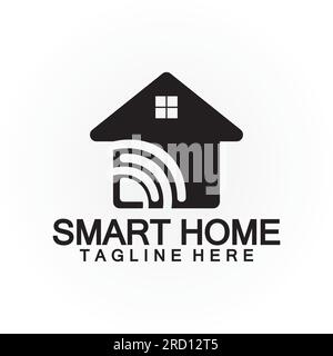 Smart Home Tech  signal wifi wireless Logo Vector design template Stock Vector