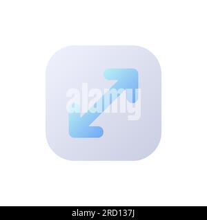 Screen enlargement pixel perfect flat gradient two-color ui icon Stock Vector