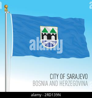 Sarajevo city pennant flag, Bosnia and Herzegovina, Europe, vector illustration Stock Vector