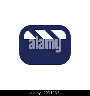 Video file black pixel perfect solid ui icon Stock Vector