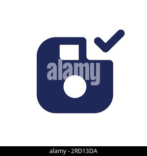 Apply saving black pixel perfect solid ui icon Stock Vector
