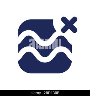 Remove float effect black pixel perfect solid ui icon Stock Vector