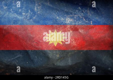 retro flag of Nilo Saharan peoples Toubou people, Libya with grunge texture. flag representing ethnic group or culture, regional authorities. no flagp Stock Photo
