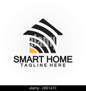 Smart Home Tech  signal wifi wireless Logo Vector design template Stock Vector