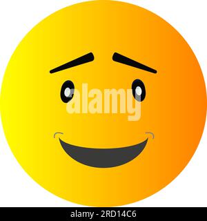 Yellow smiley face for your design. Happy smile card concept illustration. Сharacter for web or card design. Graphic element for background Stock Vector