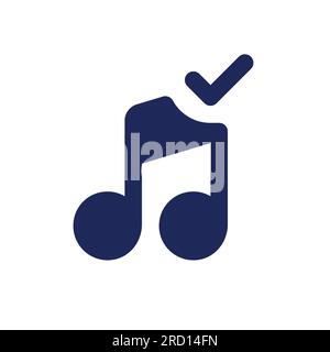 Confirmed music black pixel perfect solid ui icon Stock Vector