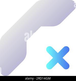 Decline call pixel perfect flat gradient two-color ui icon Stock Vector