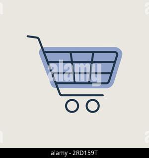 Shopping mall cart isolated vector icon. E-commerce sign. Graph symbol for your web site design, logo, app, UI. Vector illustration, EPS10. Stock Vector