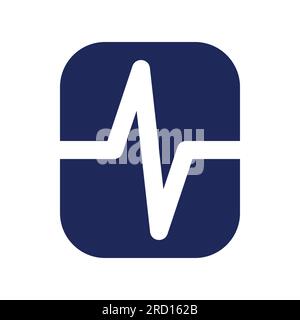 Heartbeat animation effect black pixel perfect solid ui icon Stock Vector
