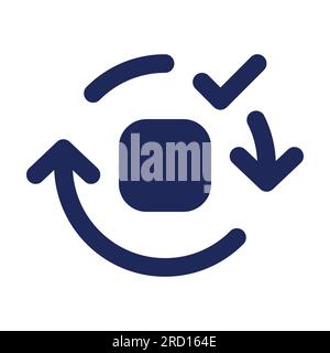 Applying spin motion effect black pixel perfect solid ui icon Stock Vector