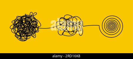 Stress psychology abstract concept life education concept. Psychology process evolution chaos problem psychotherapy mind design. Stock Vector